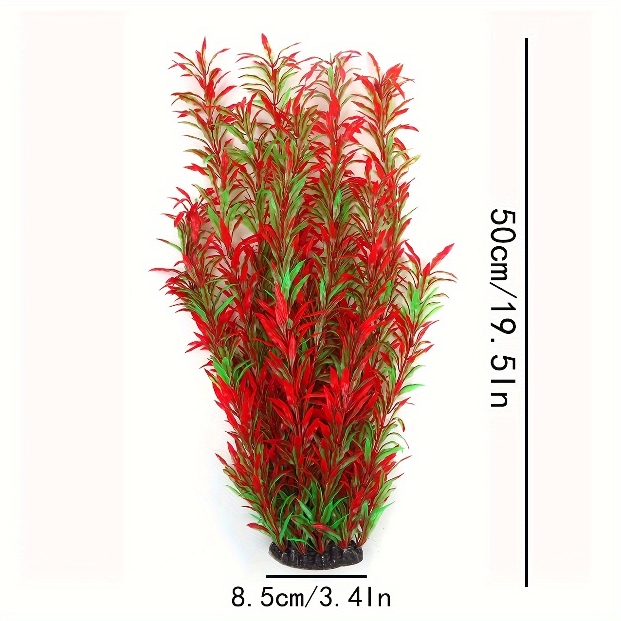 Vibrant Red & Green Artificial Aquarium Plants - Durable Plastic Fish Tank Decorations