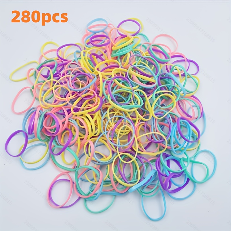 TEMU 280 élastiques à cheveux colorés et épais de grande taille, fournitures de bureau pour , utilisés pour fixer de petits objets et documents,