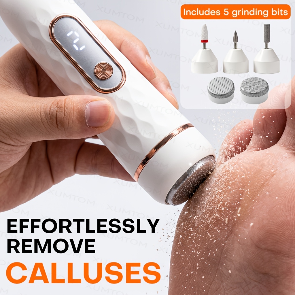 TEMU Electric Foot File, Automatic Remover, Portable Electric Foot Care One-button Control, Electric Pedicure Tool, Suitable For Treating Hard Skin