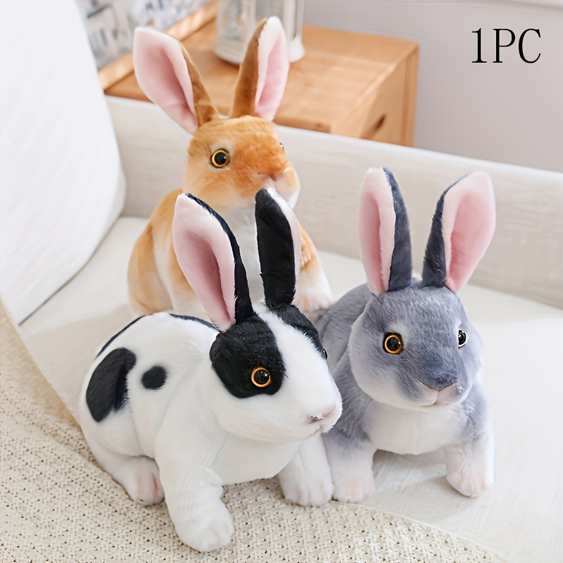 1pc 16cm 6 29in realistic cute rabbit plush toy lifelike animal photo props bunny simulation rabbit toy model birthday gift home decoration plush easter decor