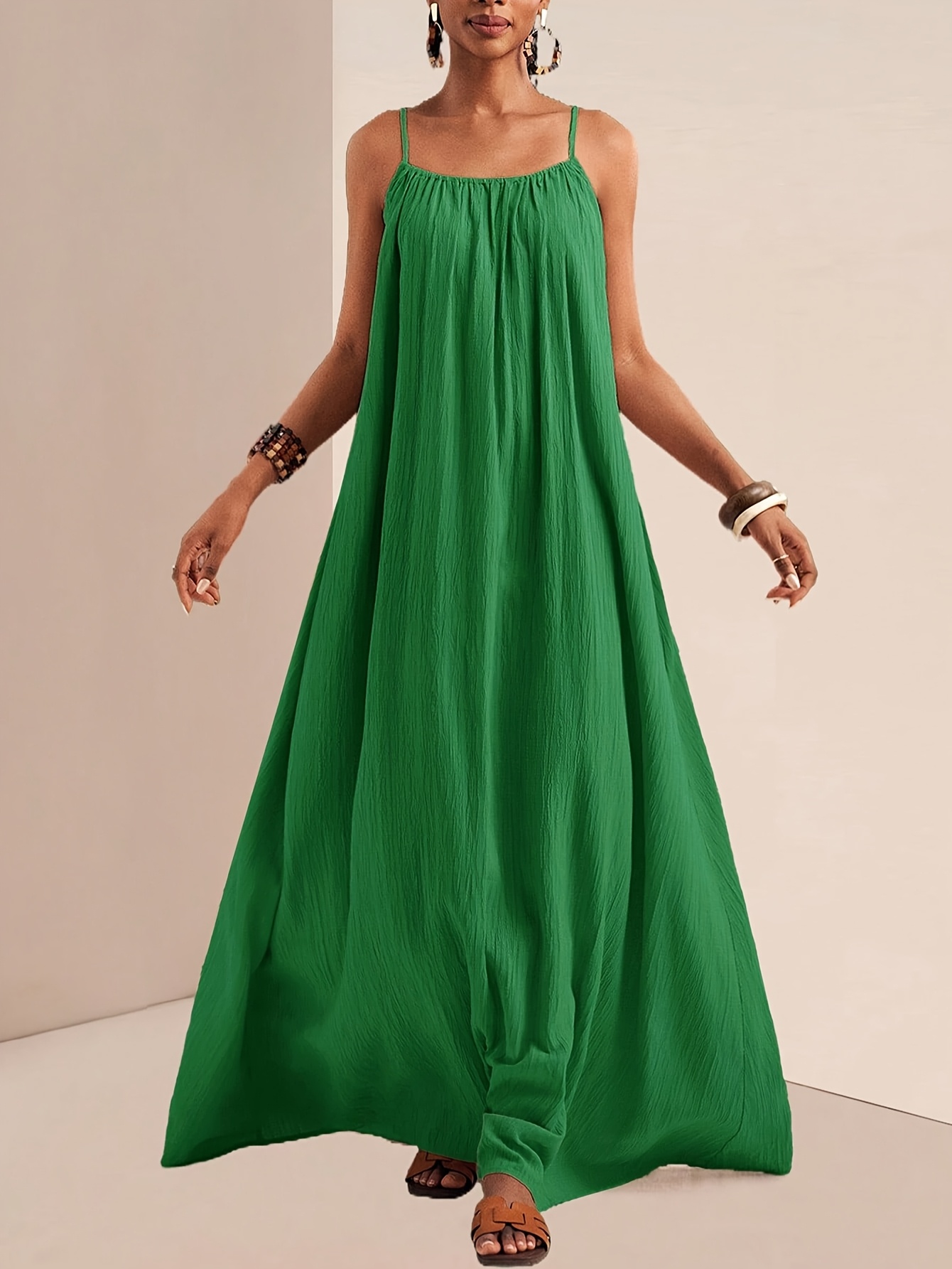 plain green maxi dress Jessalynn Cut-Out Long Sleeve Maxi Dress Green main image 1