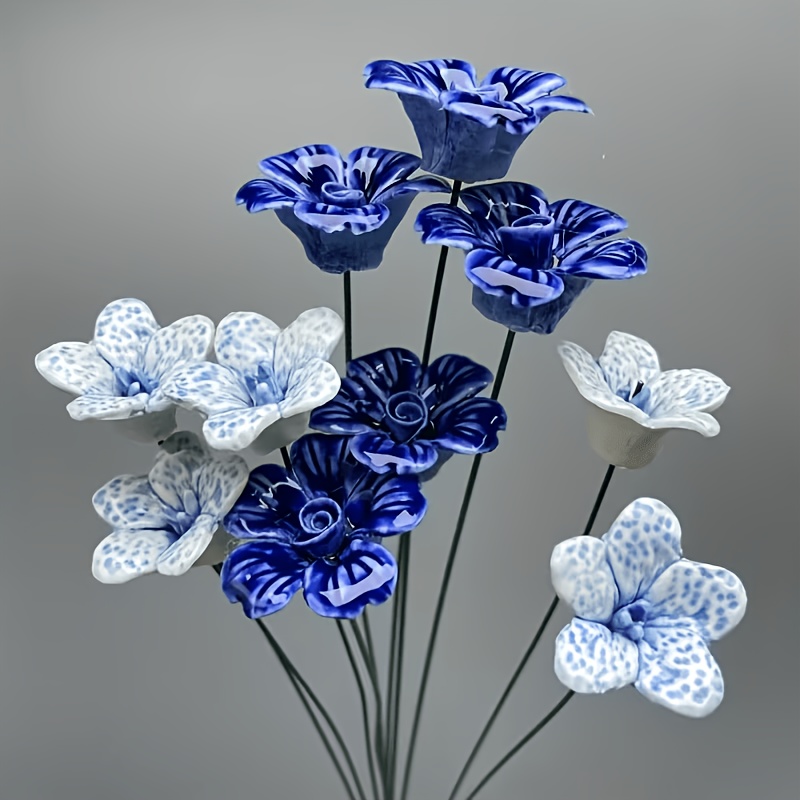 E-shop 10 Stück handgefertigte Keramikblumen " und harmonische Wünsche" bringen Glück bringende Keramikblumen in dein . Weihnachtsdekoration.