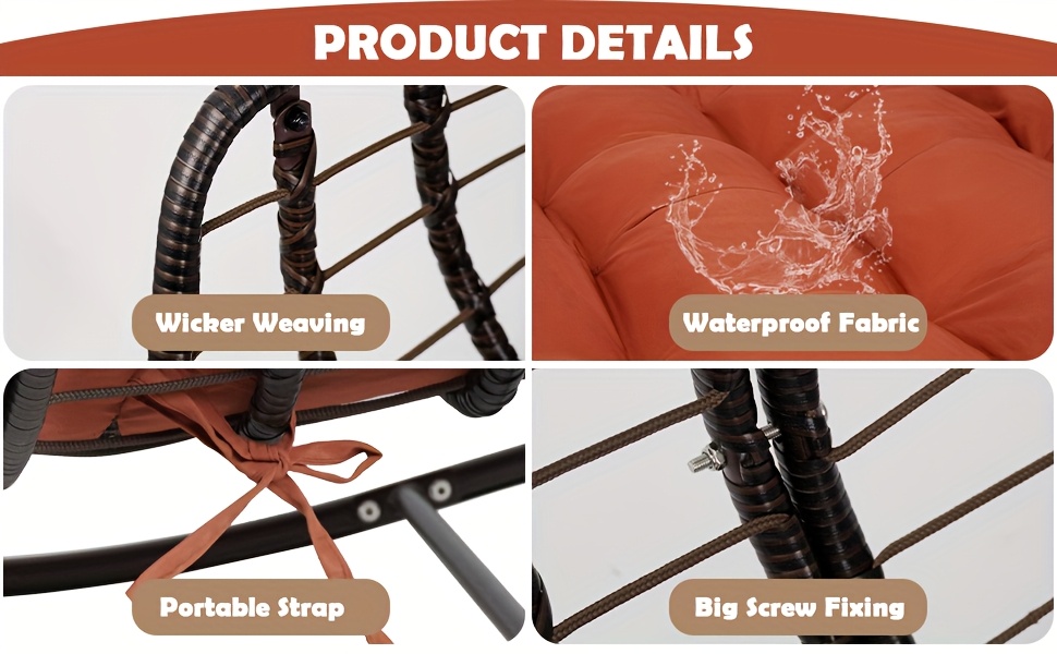 comfortable Outdoor Papasan Rocking Chair Wicker Papasan Patio with Cushion And Pillow, Large Papasan Rocker Egg Chair for Garden And Patio 18 Outdoor Papasan Rocking Chair, Wicker Papasan Patio with Cushion And Pillow, Large Papasan Rocker Egg Chair for Garden And Patio