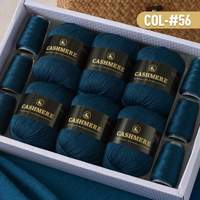 E-shop 1 Set = 6 Knäuel = 300g, 100% Kaschmirgarn – Ultraweiches warmes Luxus-Wolle für Stricken Häkeln. Ideal für handgemachte Pullover, Schals,
