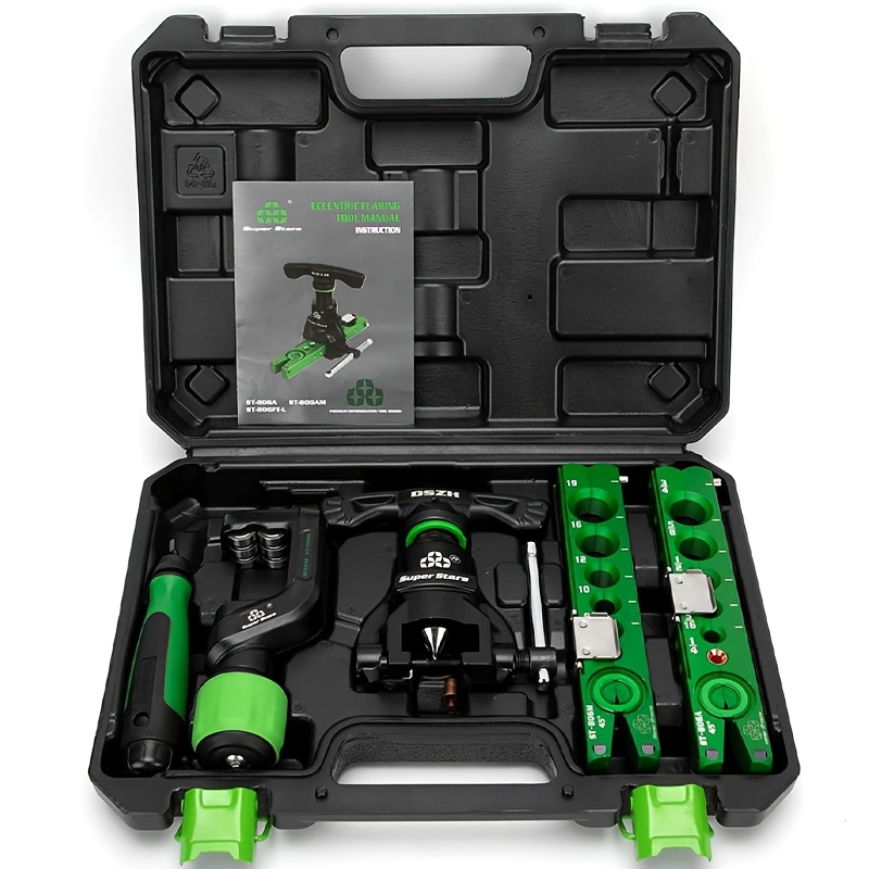 TEMU Kit d'outils d'évasement pour tuyaux 1/4" - 3/4" Outil d'évasement à 45° pour CVC avec coupe-tube pour tuyaux en cuivre/aluminium/acier