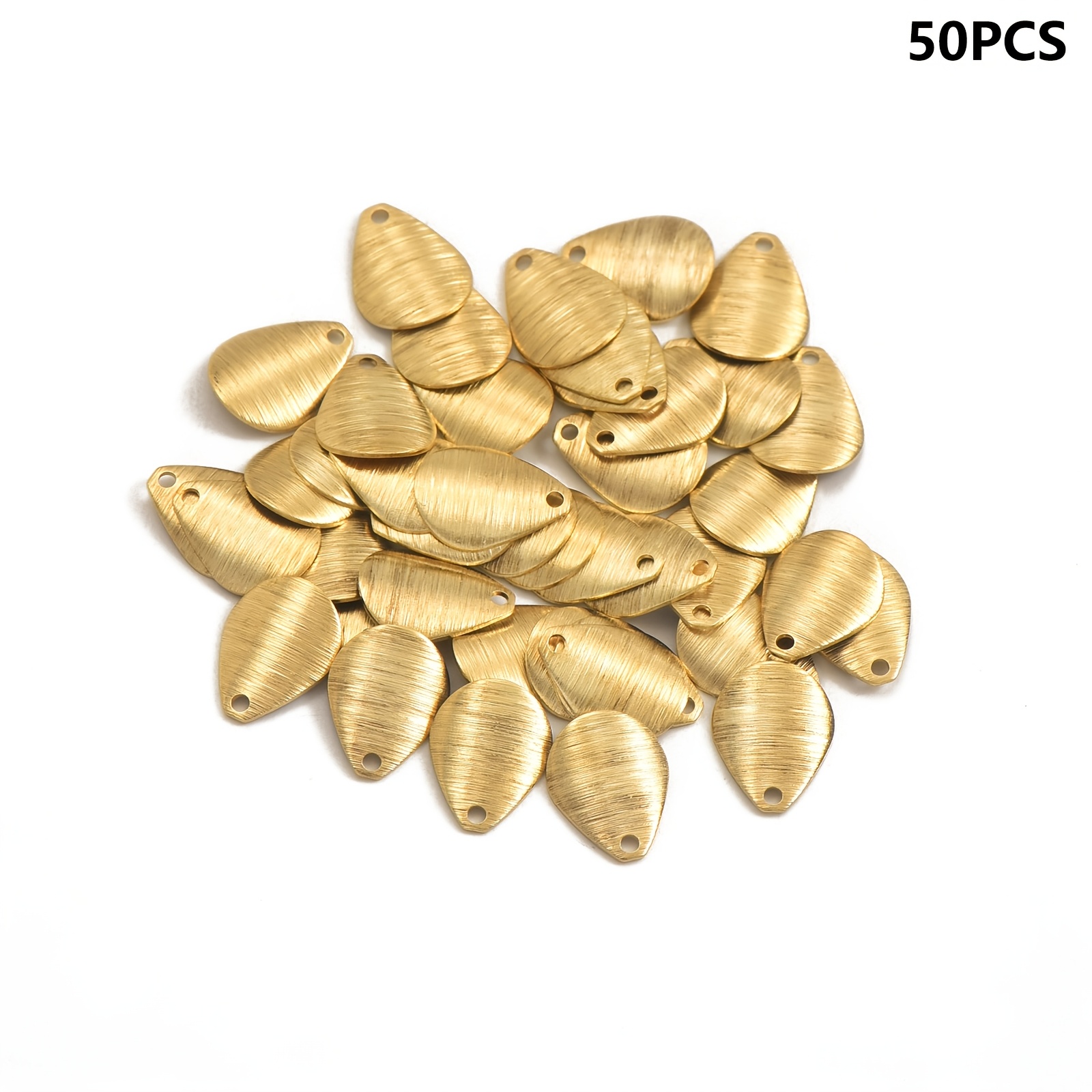 TEMU 50 piezas de colgantes mini de de 50 piezas, adecuados para hacer joyería DIY - Dijes de cápsula curvada de latón, cepillados por , adecuados