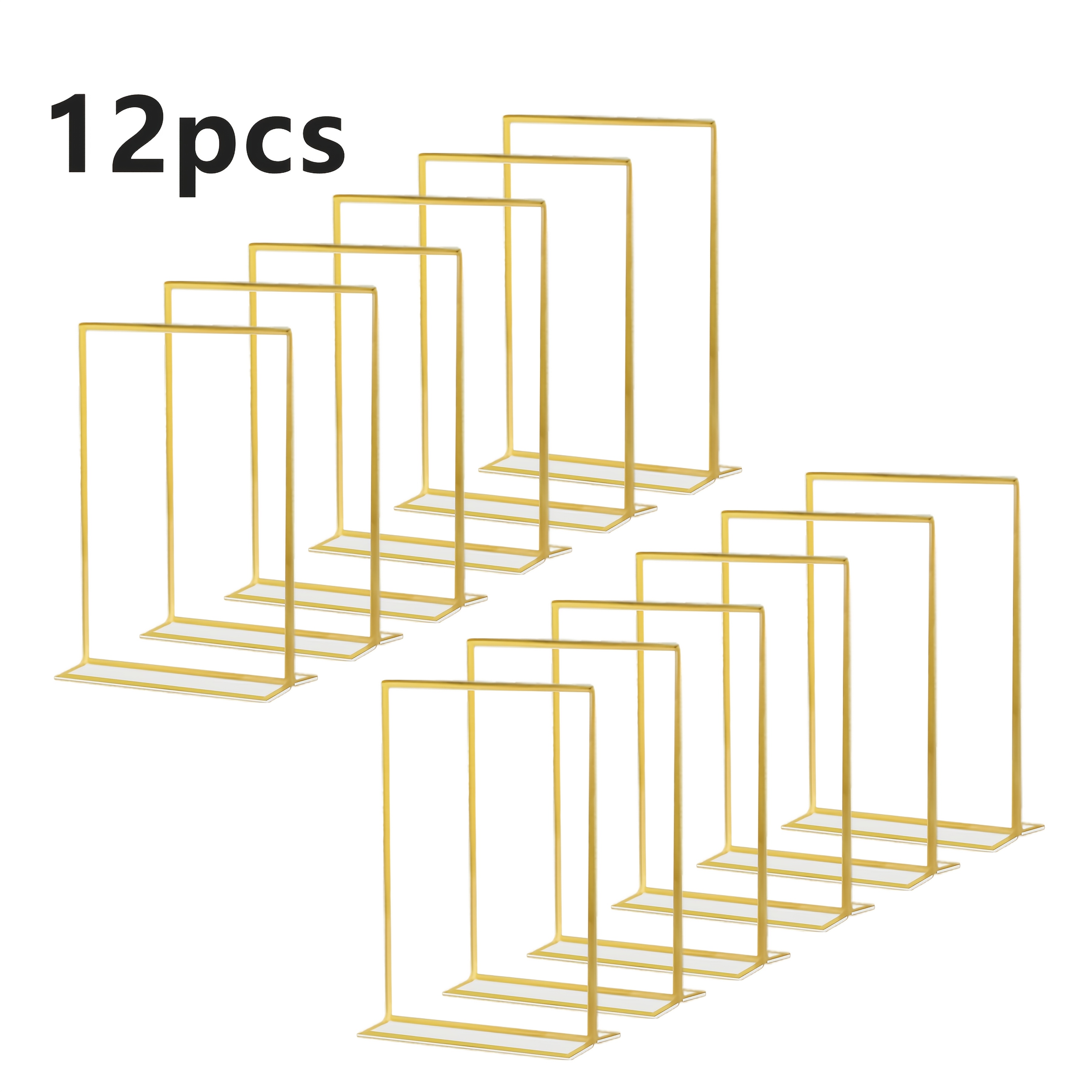 E-shop 20/12/10/6 Stk. transparente T-förmige Acryl-Gästelistenplatzkarten für Hochzeitsfeiern mit goldenen Rändern, Tischkartenhalter für