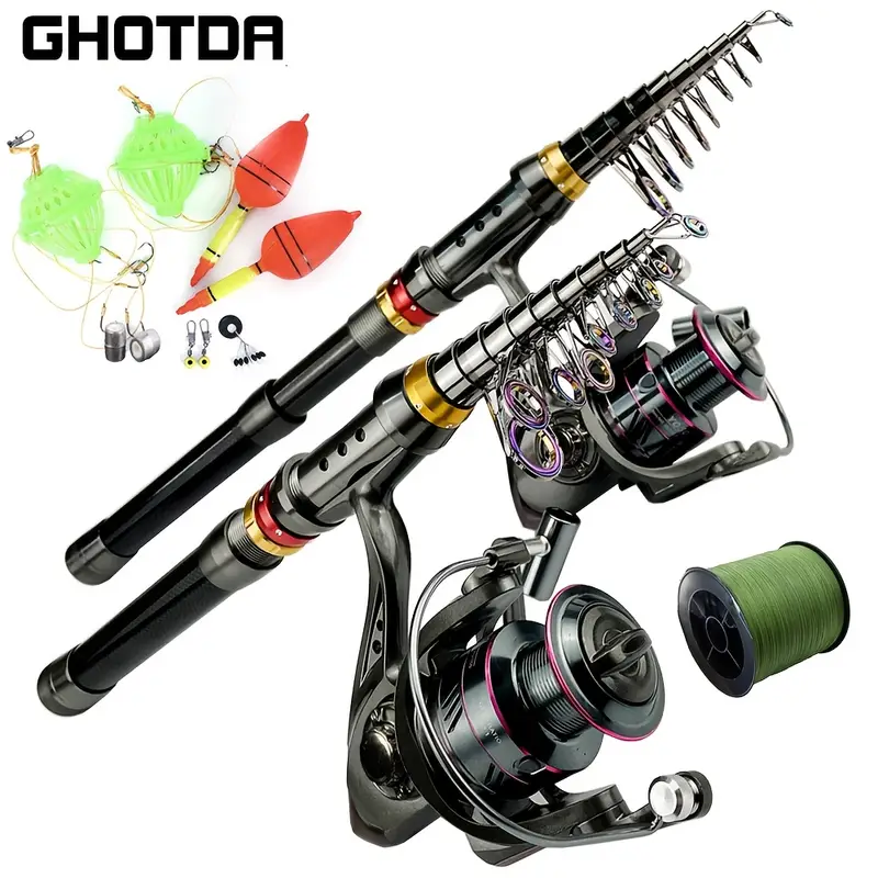 * Ultra-Hard Fishing Rod Combo Set YO2000~5000 Spinning Reel with 3937.01inch Fishing Line, Accessories Bait Hooks, Lake Fishing Rod + Reel + Line * Ultra-Hard Fishing Rod Combo Set YO2000~5000 Spinning Reel with 3937.01inch Fishing Line, Accessories Bait Hooks, Lake Fishing Rod + Reel + Line