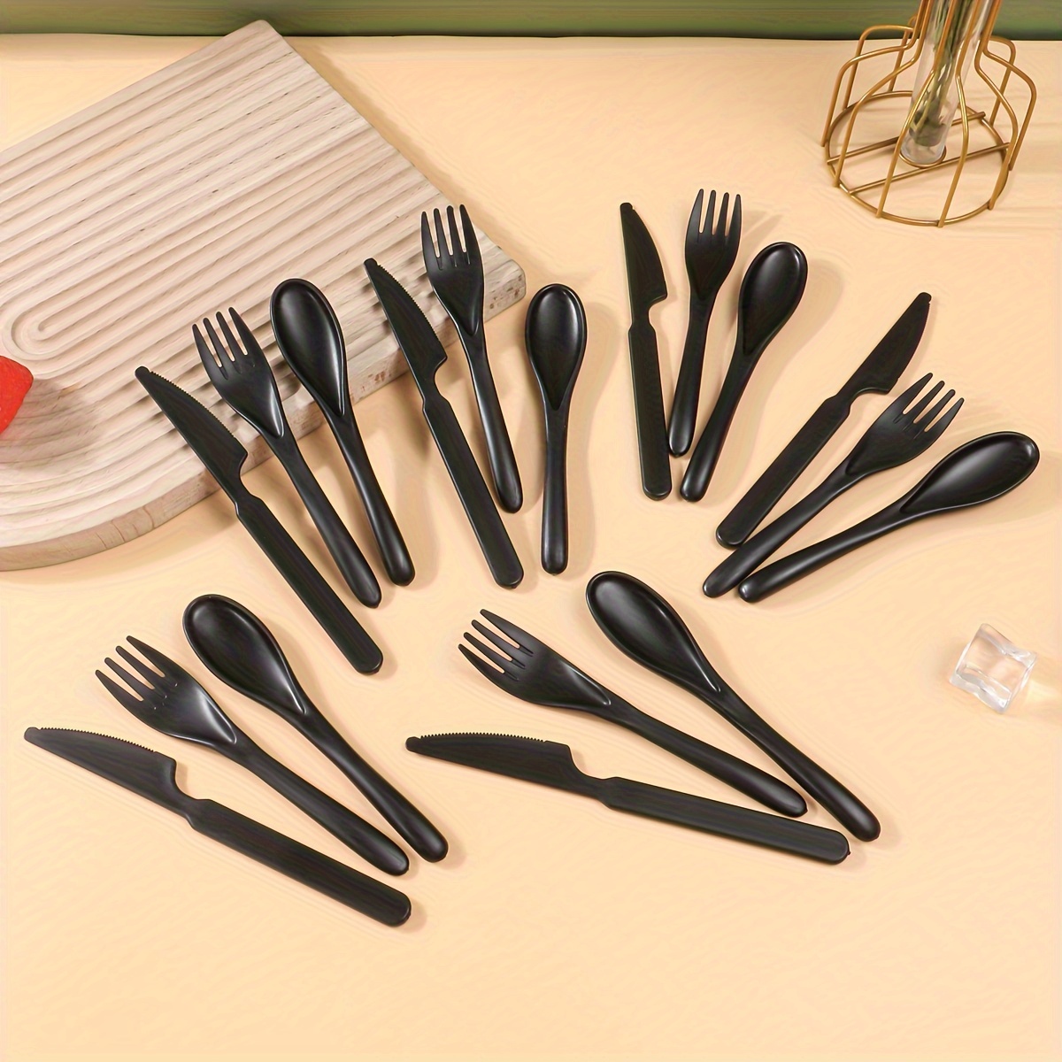 3-In-1 Camping Cutlery Set with Storage Box, Reusable Tableware