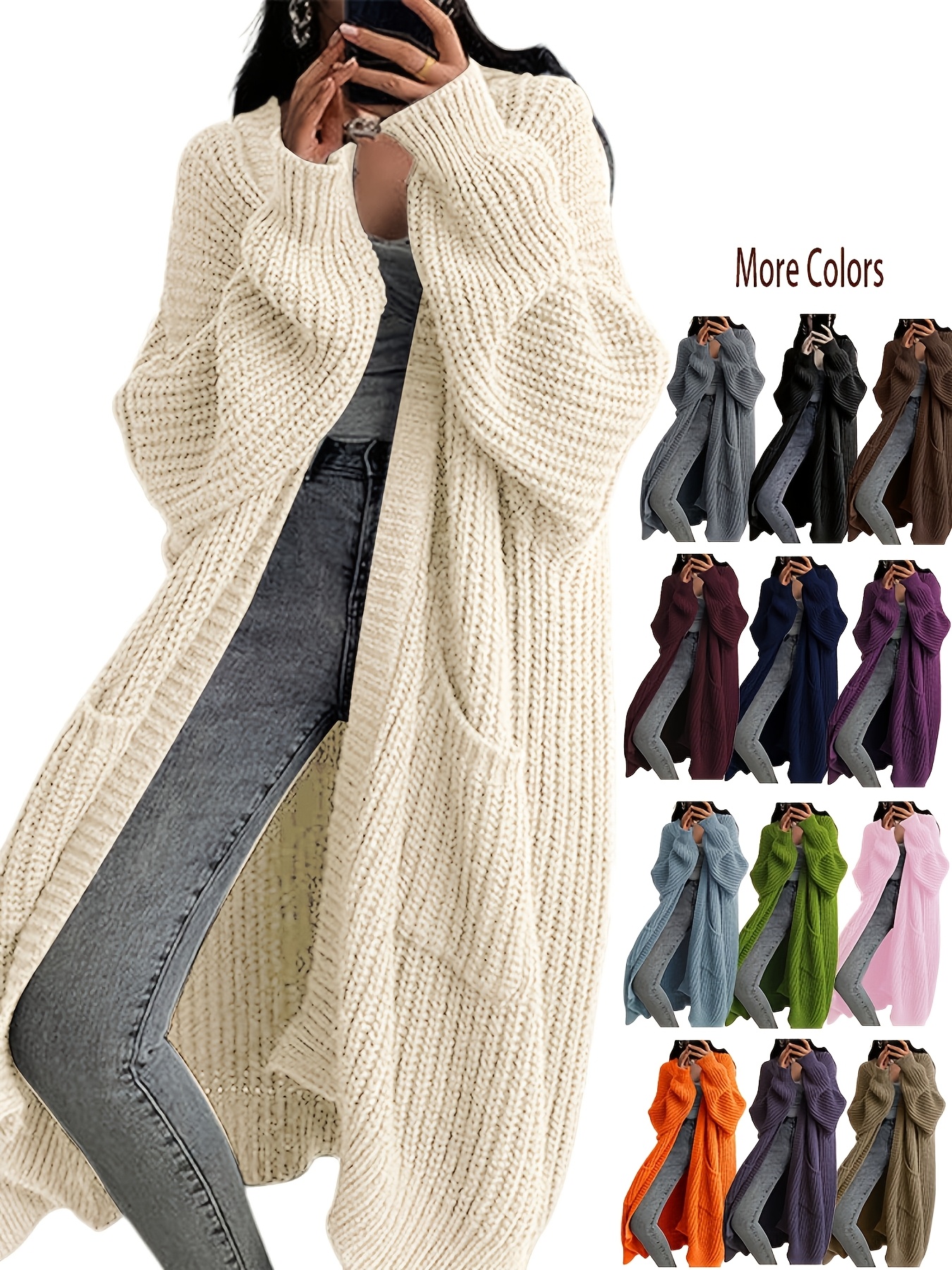 Y2K Long Cardigan Sweater with Long Sleeves