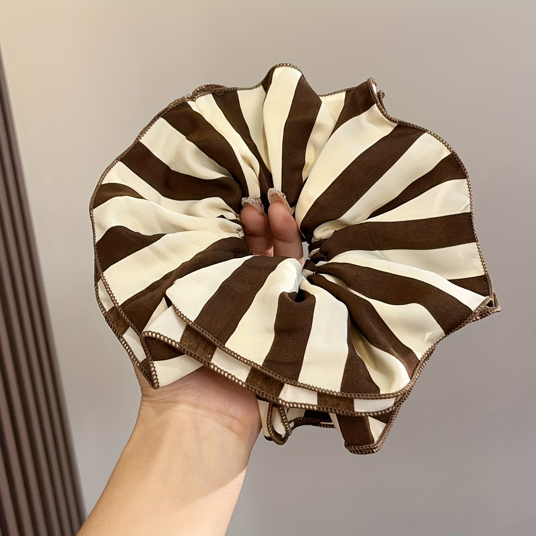 Image of 1pc High-end Fashionable Zebra Print Temperament Large Hair Tie Niche Of Head Hair Rope Hair Additions