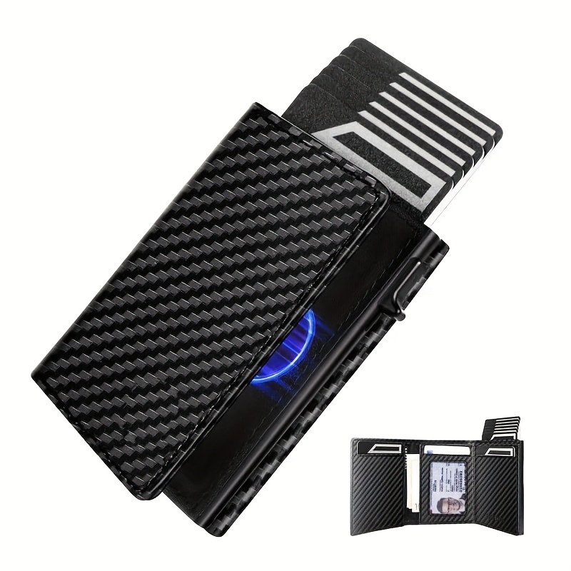 Rfid Anti-theft Metal Automatic Card Holder Men's Wallet Id Card Holder Wallet