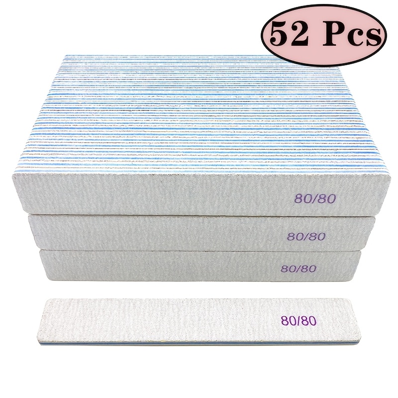 Image of 52-pack Reusable Nail Files, 2-sided 100/180 Grit Buffing Boards For Acrylic Gel Nails, Washable Nail Manicure Tools For Shaping & Polishing, Salon & Home Use ，for Toenail& Foot Clean