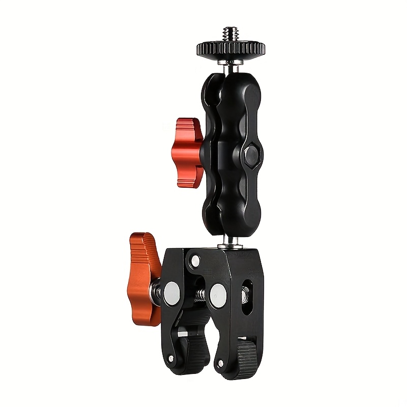 E-shop Universal Aluminiumlegierung Multifunktions-Kugelkopf Super Klemme Magic Arm mit 1/4" und 3/8" Schraubloch für GPS, Handyhalterungen, Action