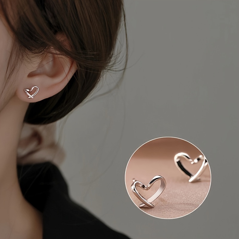 

Boucles d'Oreilles en de Cœur Creux pour Filles Bijoux en de Cœur