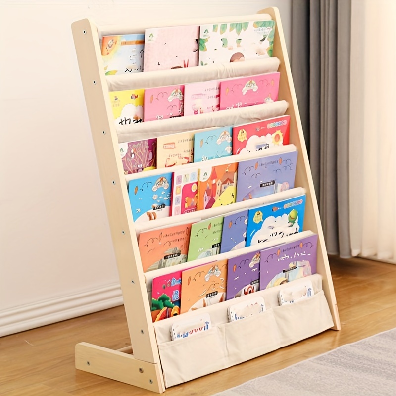 1pc Wooden Bookshelf, Multi-layer Book Storage Rack, Simple Drawing Book Storage Shelf, Floor Magazine Shelf, Household Storage And Organization For Study, Bedroom, Office, Desk