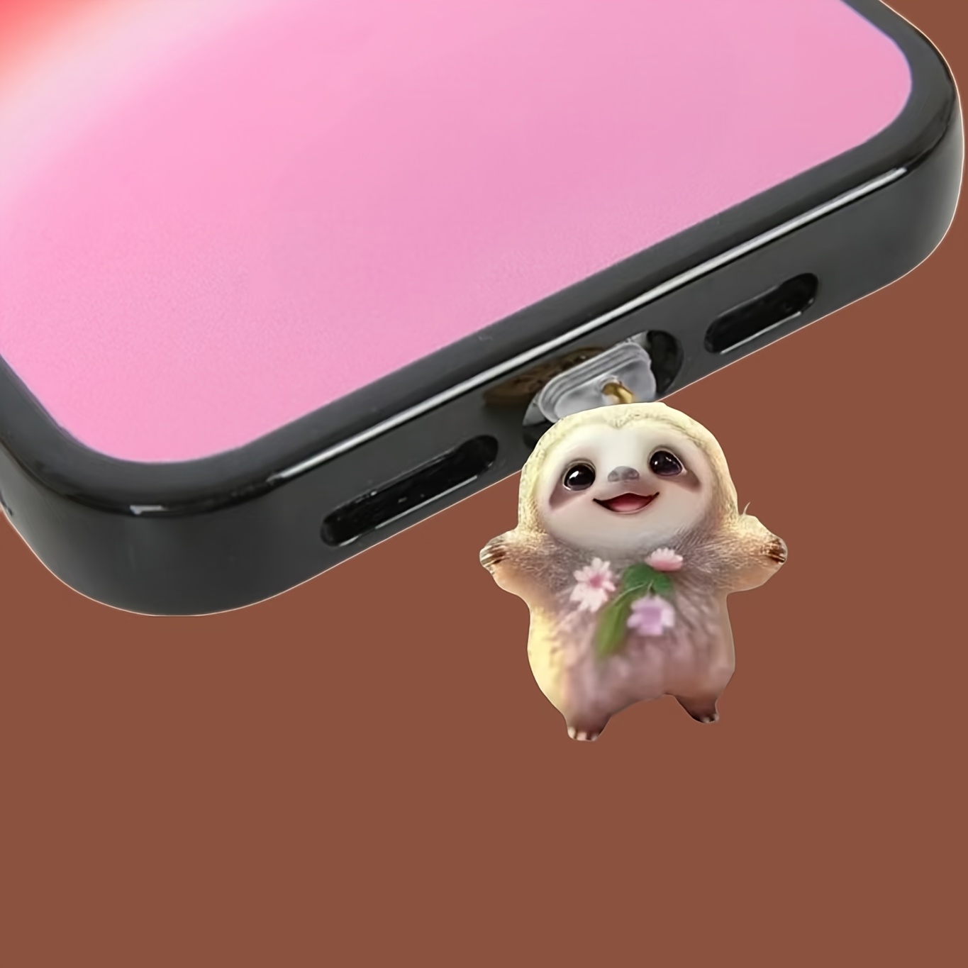 

1pc Acrylic Sloth Phone Dust Plug, Compatible With Iphone/type-c Android Connectors, Mobile And Maintenance Accessory