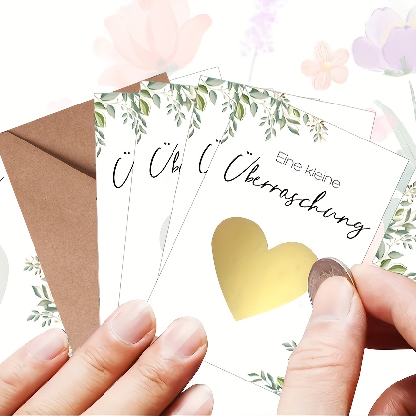 Image of 3 Sets Of German Make Your Own I To Write Yourself I Scratch Card I To Write On Yourself For Wedding Birthday Babayshower Pregnancy Announcement Party Valentine,wedding