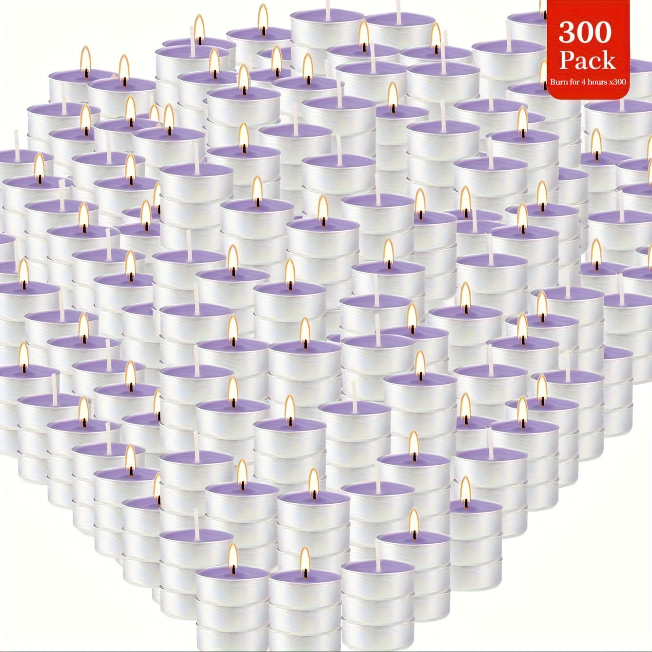 TEMU 100/200/300pcs 4-hour Pack Of Lavender Scented Tea Wax, Loose Wax - Smokeless, And Long Lasting Soy Wax Tea Wax - Small Votive Mini Relaxing