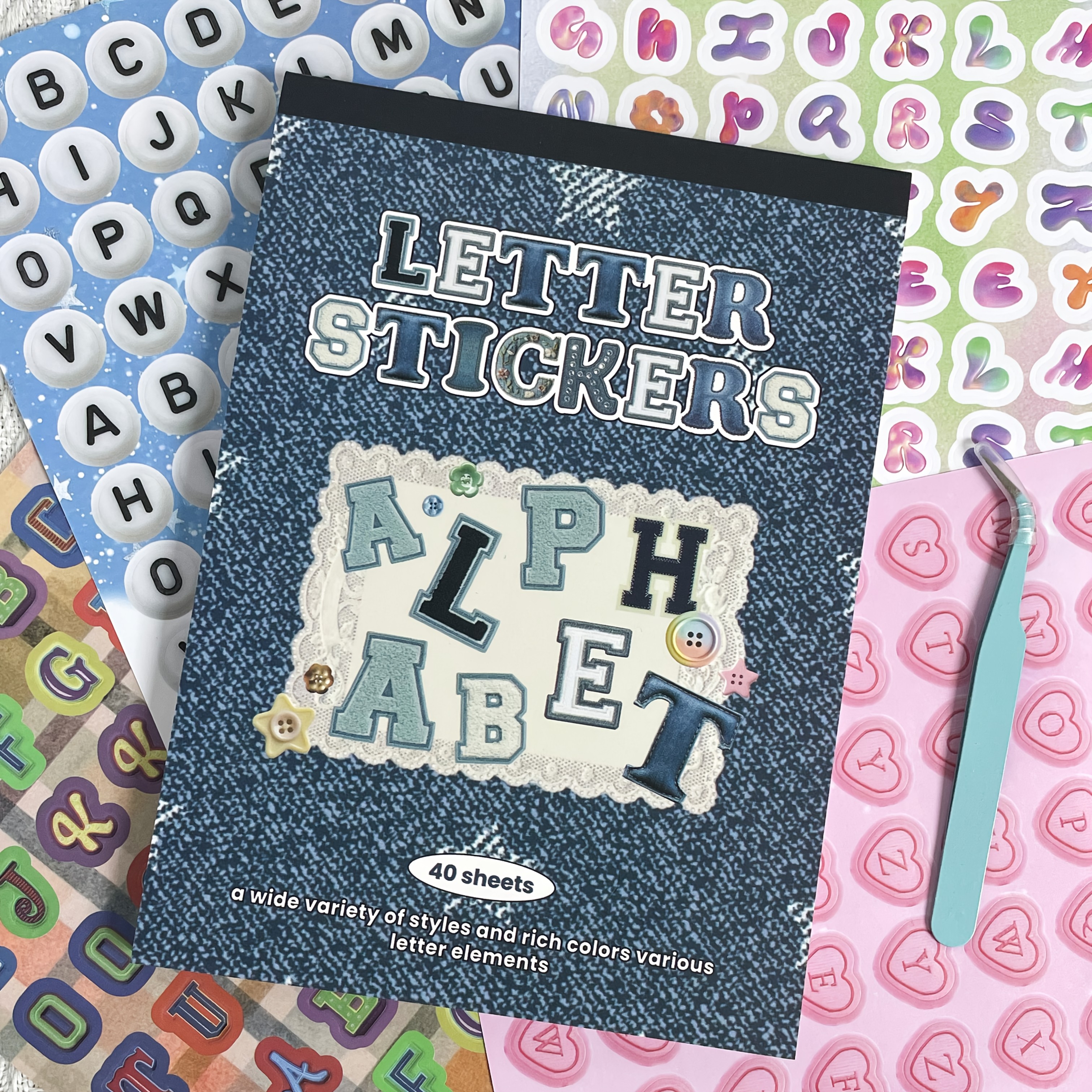 TEMU Blue Cover Letter Sticker Books, And Diverse Letter Stickers For Diy Crafts, Scrapbooks, Mugs, Mailbox, Bulletin Boards Journaling