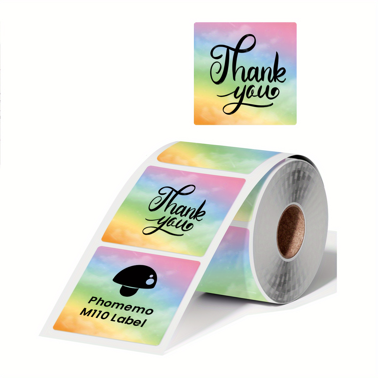 

500pcs Labels/roll Phomemo 2" Color Thermal Labels For Thermal Sticker Label For 241-bt/246s/d520-bt Shipping Printer - Rainbow Color Personalized Stickers Labels For Small Business Supplies
