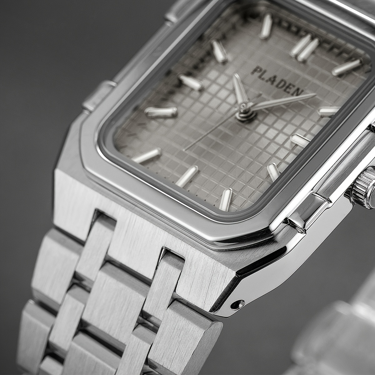 PLADEN Minimalist Luxury Square Stainless Steel Men'S Watch Trendy High-Quality Wristwatch Women