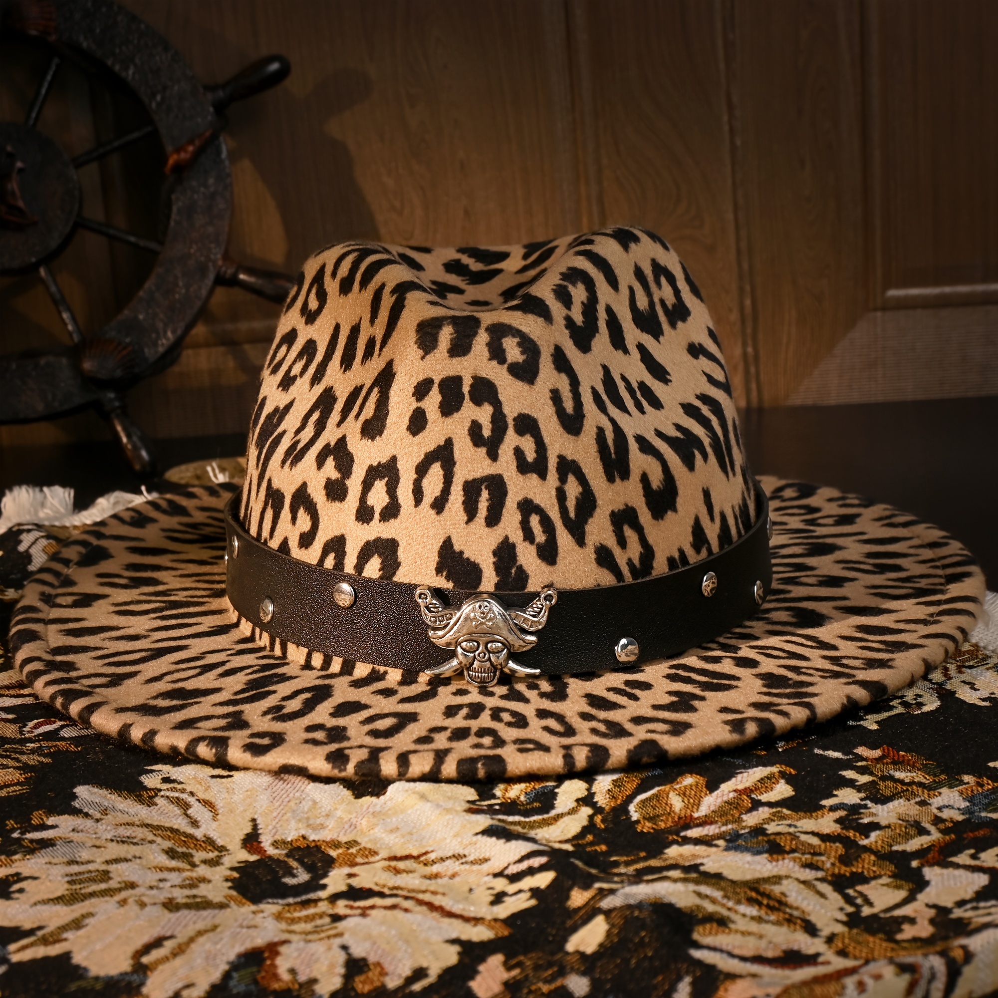 vintage western cowboy hat leopard print skull - Temu Ireland