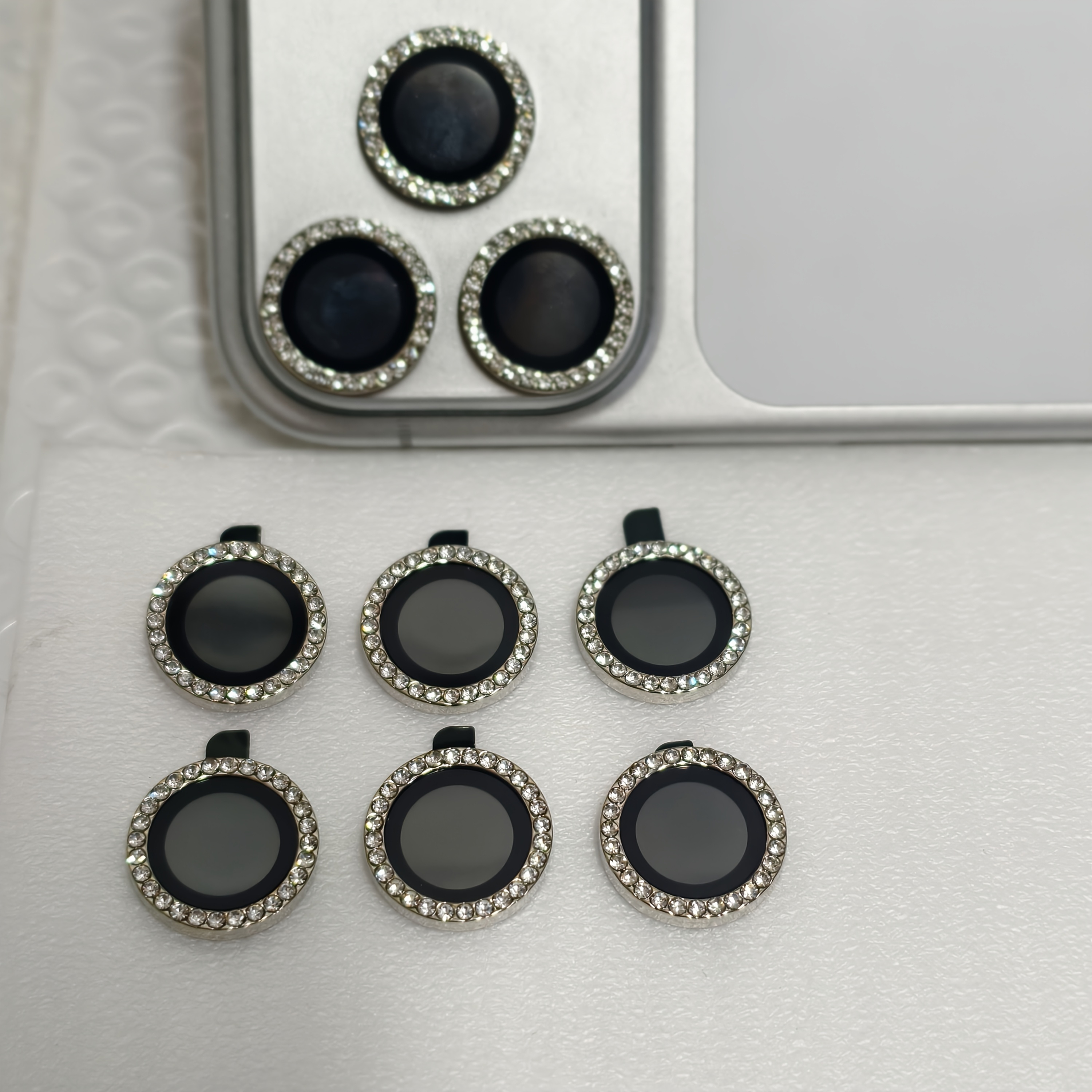 6-delni zaščitnih leč za mobilnega telefona z diamanti, primeren za iPhone 17 Pro Max, 16, 15, 14, 13, 12, 11 in druge modele, visokokakovostn