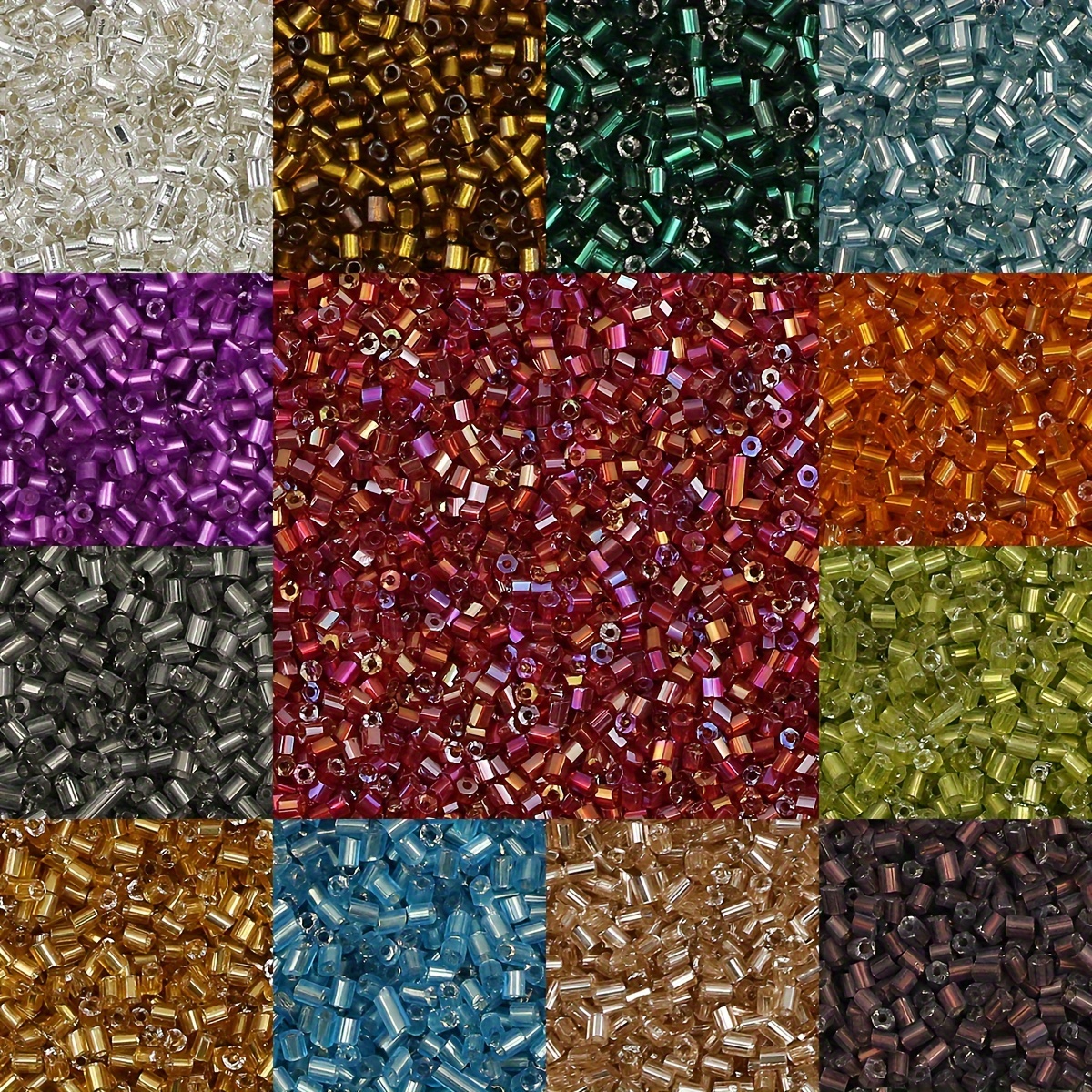 800pcs 2mm Multicolor Glass Tube Beads for DIY Jewelry Making