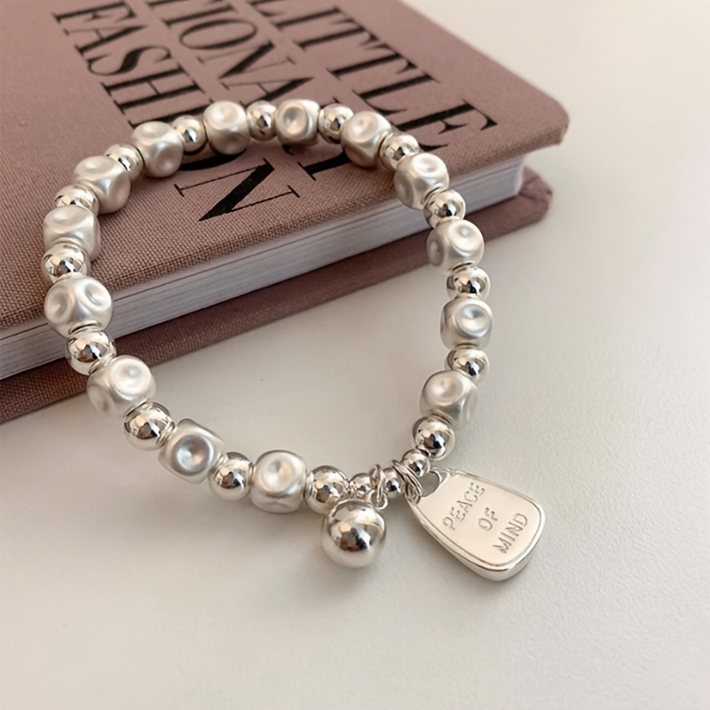 TEMU A 925 Silver Simple And Versatile Round Bead Women's Bracelet, Suitable For Daily Commuting, Parties, Vacations, And Music Festivals. With