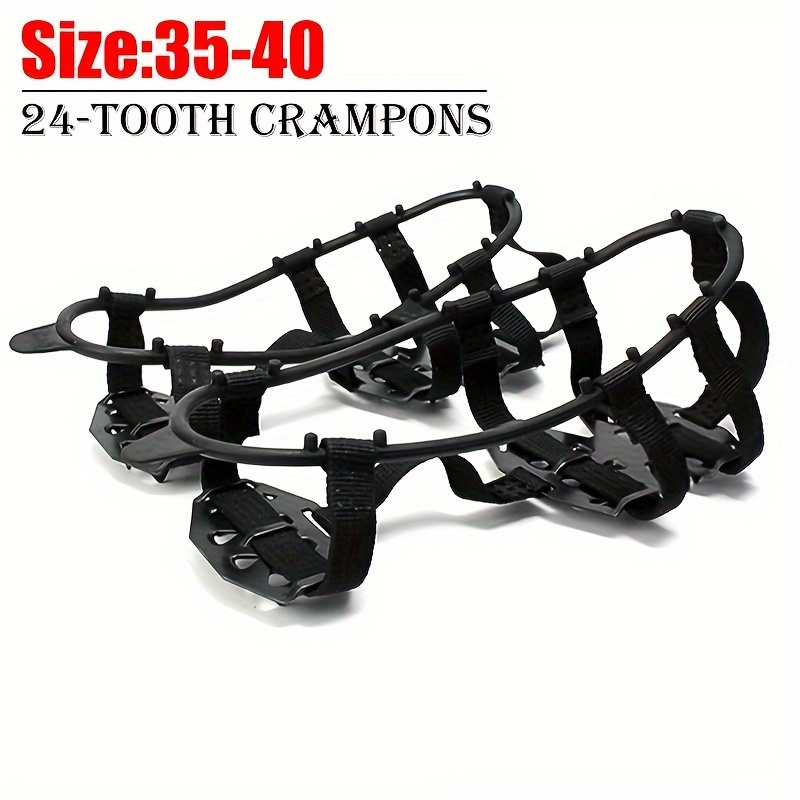 TEMU 24-tooth Crampons For Shoes - Ice & With Steel Studs, For , Climbing, Walking, Running & Hunting