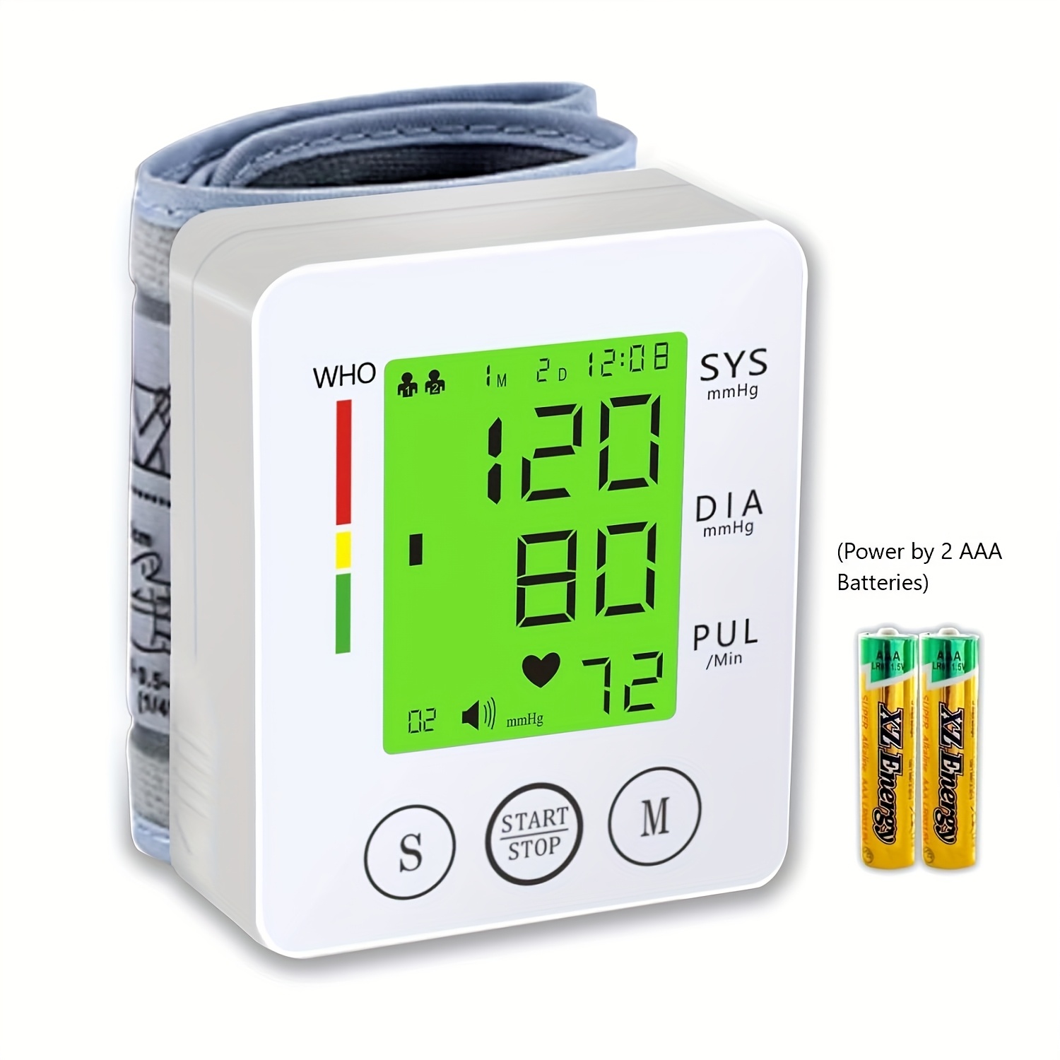   kun wrist   automatic wrist bp monitor talking blood pressure cuff for home use adjustable cuffs for adult electronic digital large lcd display with battery and carrying case Product details 6