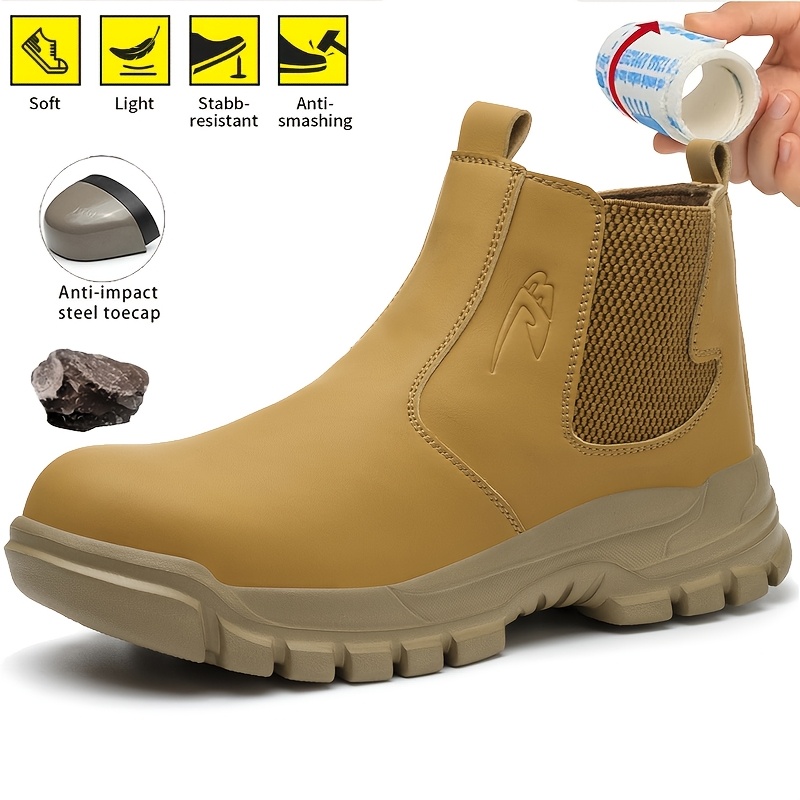 mens slip on work shoes   top microfiber     for hiking and outdoor activities construction