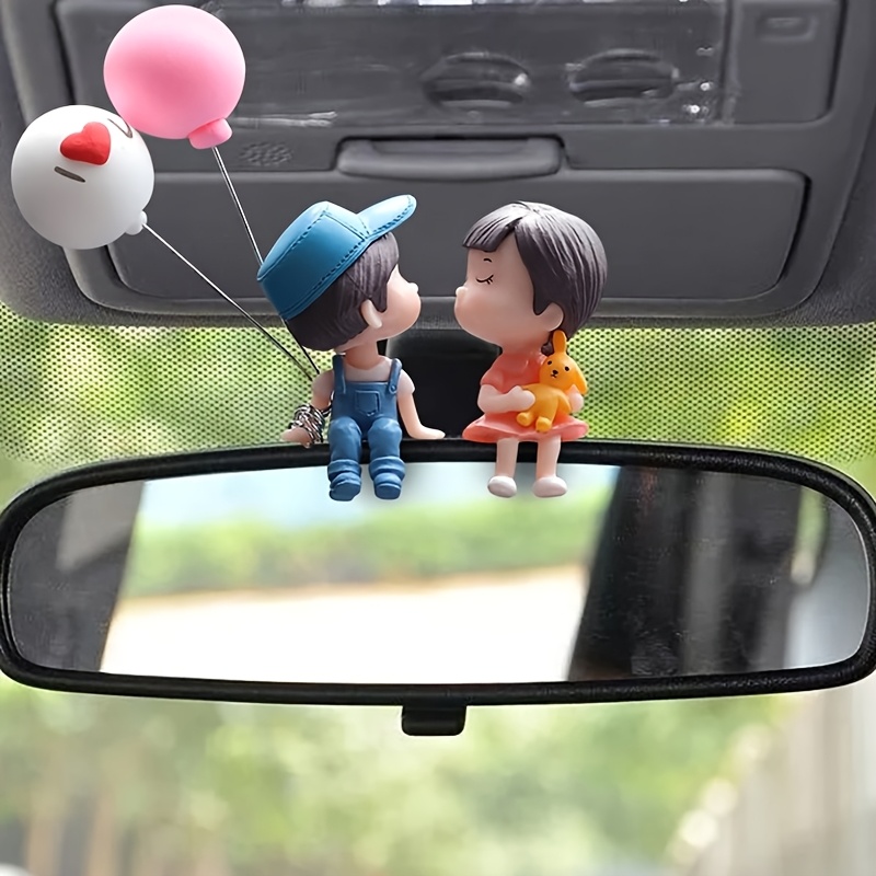 

Couple Car Dashboard & Mirror Decor - Creative Resin Figurines, Perfect Gift For