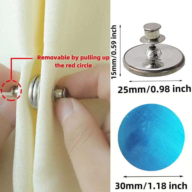 Pack 12 Botones Magnéticos Para Cortinas - Imanes Para Evitar Entrada De Luz En Dormitorio O Ducha
