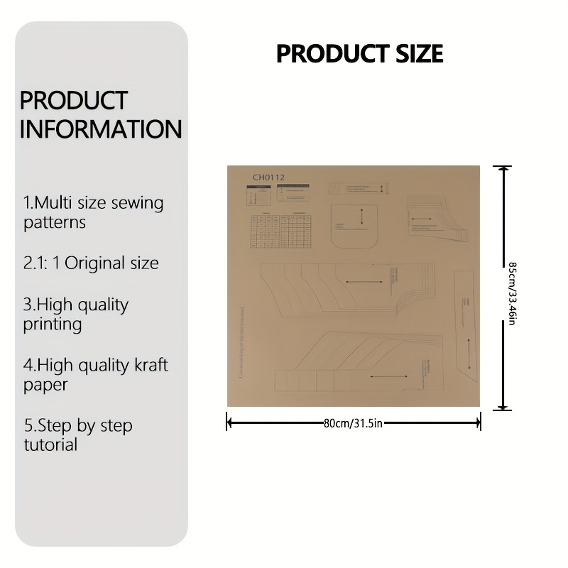 TEMU Winnie Onesie Sewing Patterns In Size 7 (xs-xxxl), Featuring 1:1 Scale Designs, Ideal For Beginners, Clothing , And Perfect Templates For