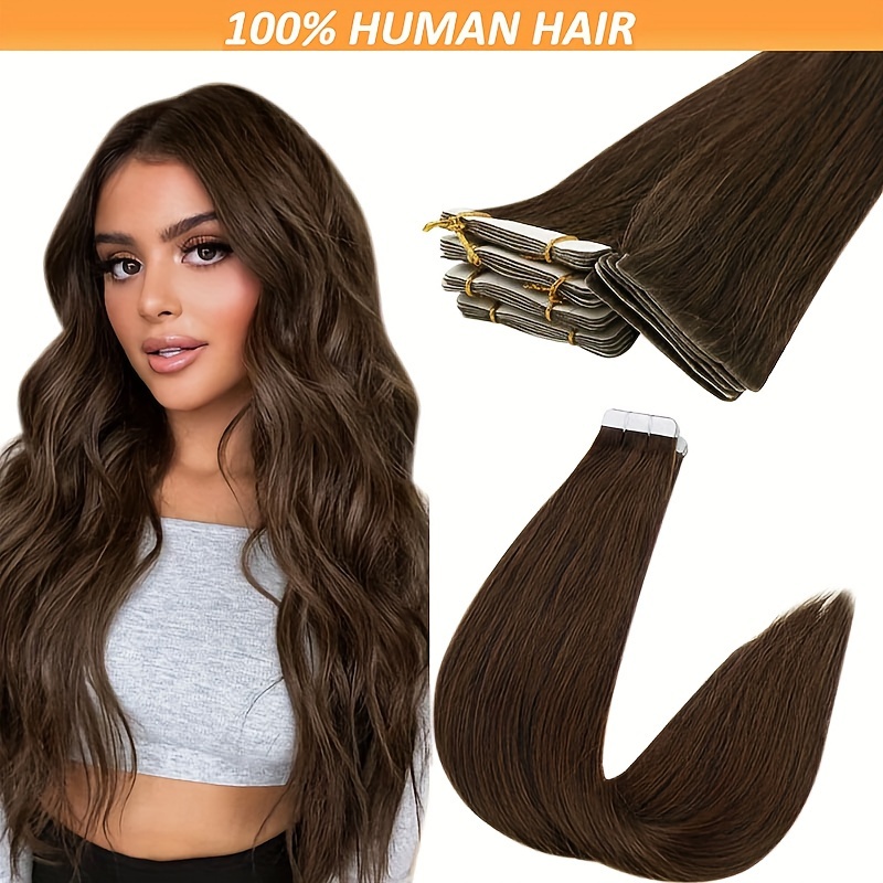 

20pcs Set Of Straight Hair Extensions, 16-26 For Women - & , -in Hairpieces In 4#
