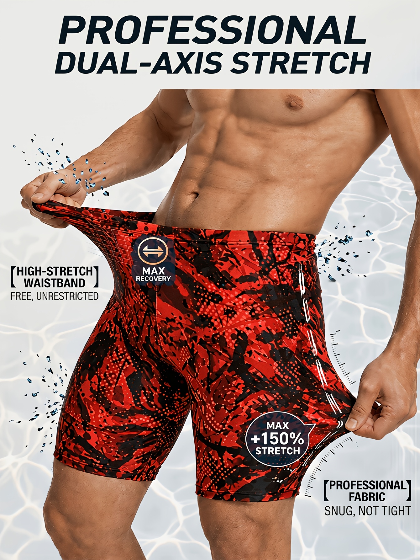 Men's Compression Swim Shorts Quick Dry Stretch Athletic Swim Trunks