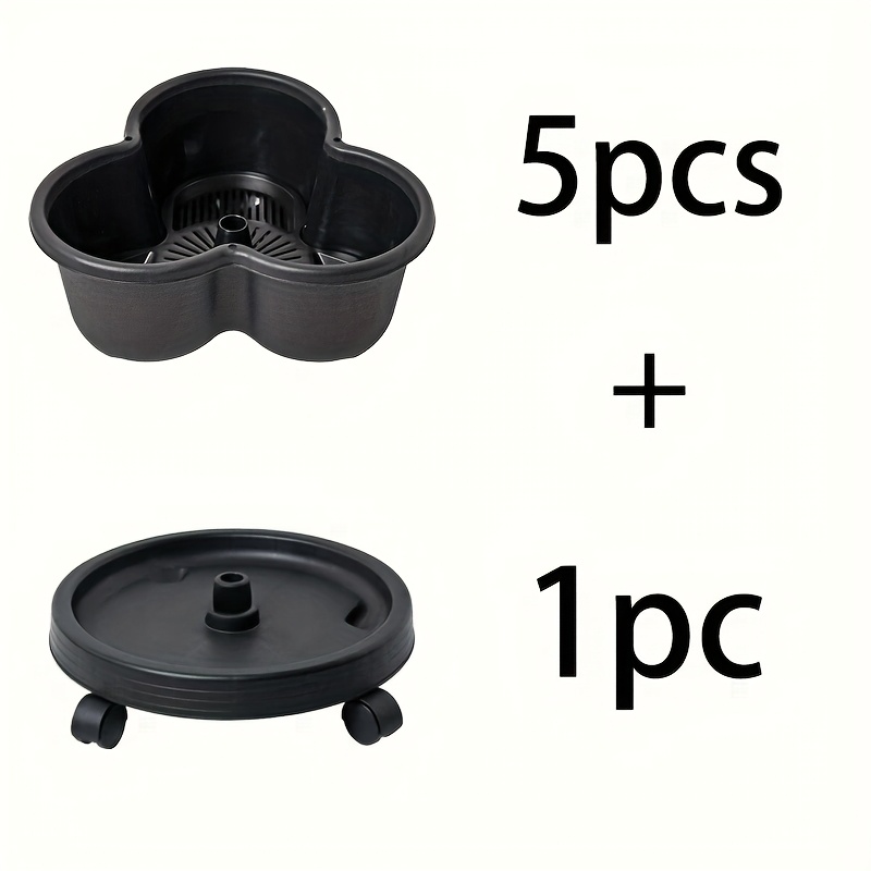 TEMU 1 Set Of High-quality 5-layer Vertical Garden Pots - Stackable With Wheels, Suitable For Strawberries, Herbs, Flowers, Vegetables/integrated