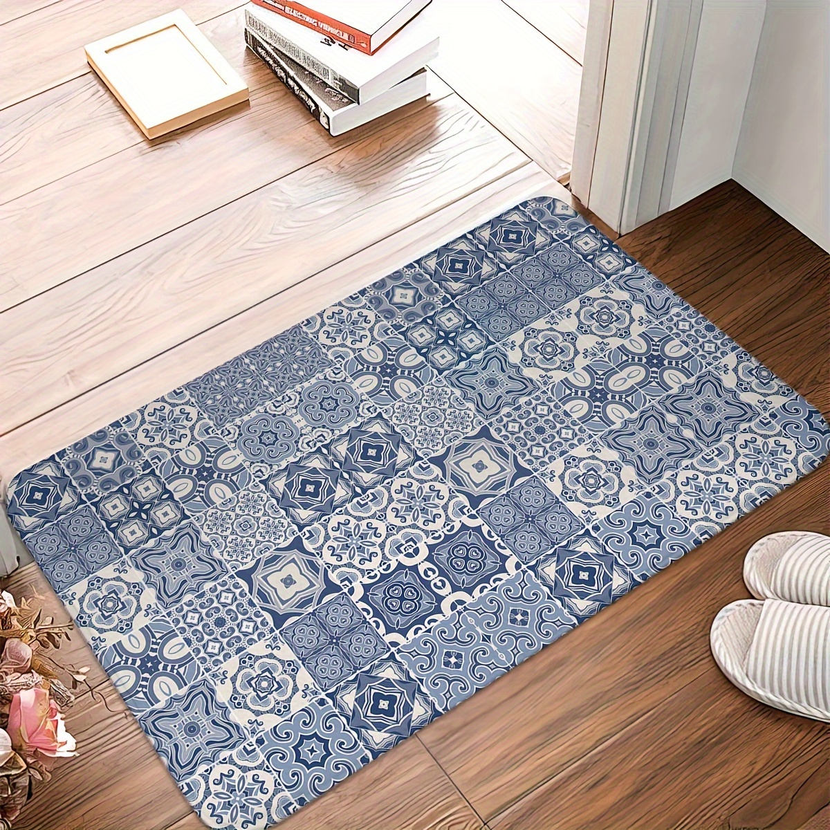 TEMU Tapis de cuisine bohème 1,2 cm 1pc/2pcs, tapis de salle de bain antidérapants et durables, tapis de course confortables, tapis pour cuisine,
