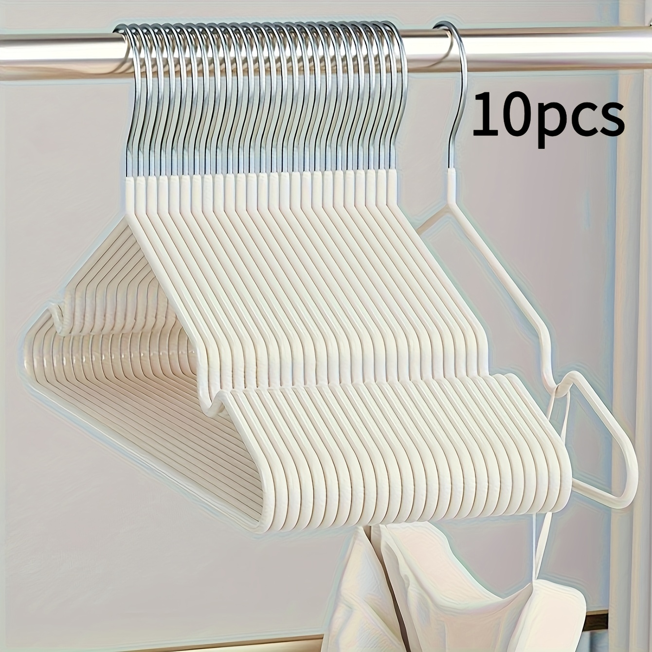 Image of Everyday | Non-slip Metal Clothes Hangers, Anti-shoulder Angle, Traceless And Durable - Ideal For Home Use, Protects Clothing From Slipping, Wardrobe Accessories | | Stable Clothes Hangers