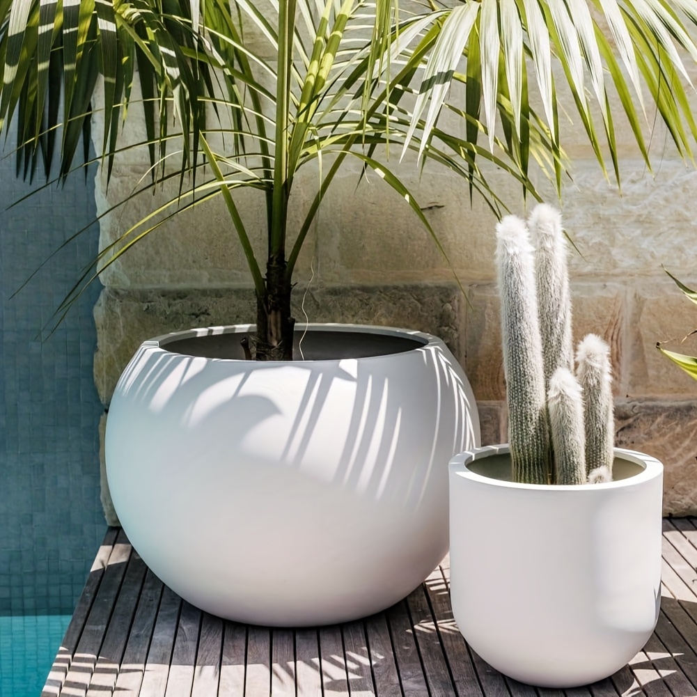 large 17 h x 21 dia modern spherical concrete planter - Temu