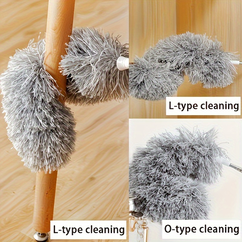 extra long retractable duster with   head 108 extendable rod washable reusable blue microfiber brush for high ceilings furniture cars no power needed ideal for bedroom living room cleaning dusters for cleaning details 6