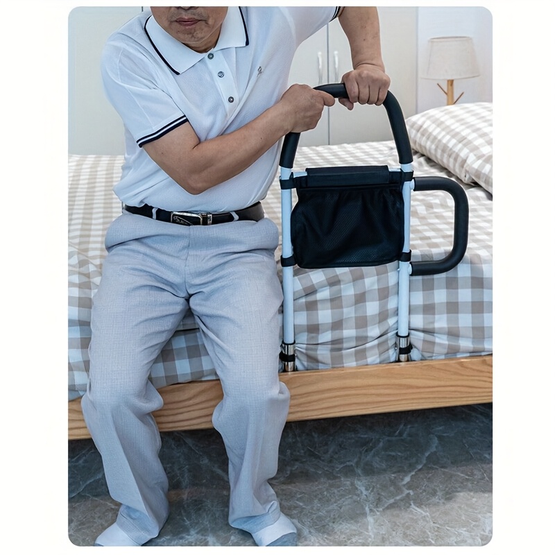 Bed Rail Safety Assist Rail For Elderly Adults Pregnant Women W/Storage Pocket