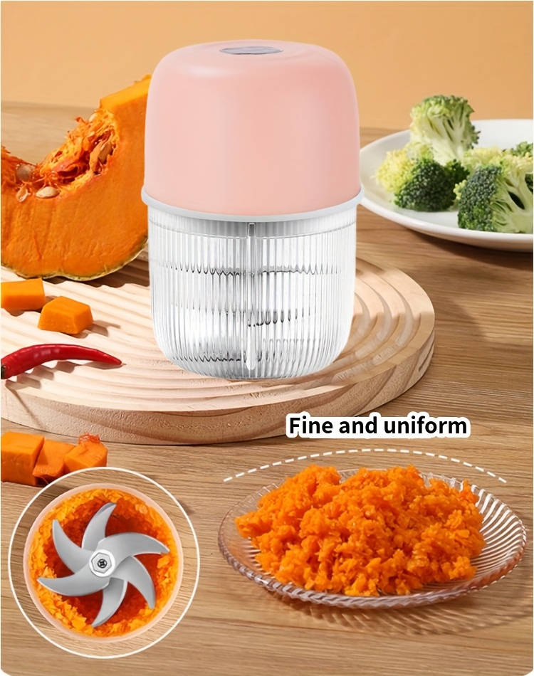 10oz usb rechargeable electric garlic crusher masher portable powerful vegetable chopper with transparent blending jar     garlic and more kitchen gadget kitchen tool modern kitchenware durable plastic Product details 7