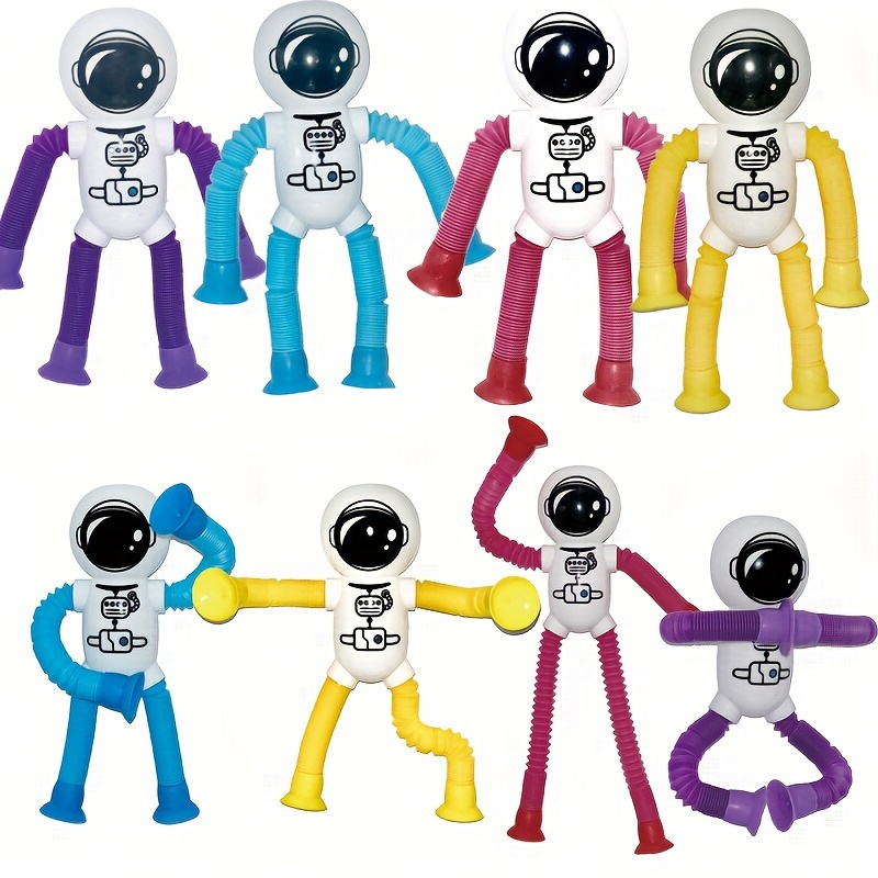 4pcs Astronaut Robot Telescopic Toys Set Educational & Relaxing Puzzle