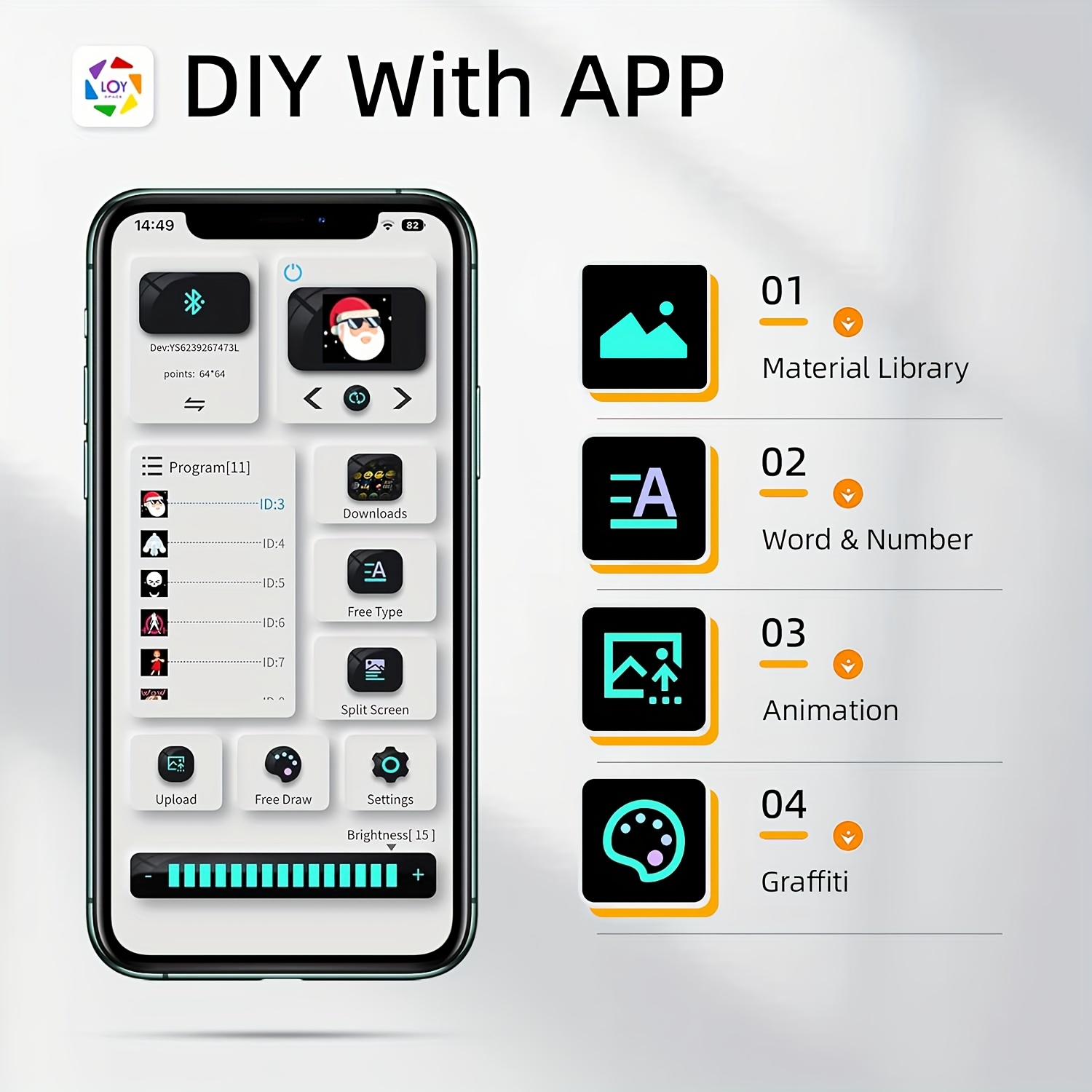 Sac à dos Oxford à bandoulière réglable avec éclairage LED, pour ordinateur portable, moto, voyage et camping
