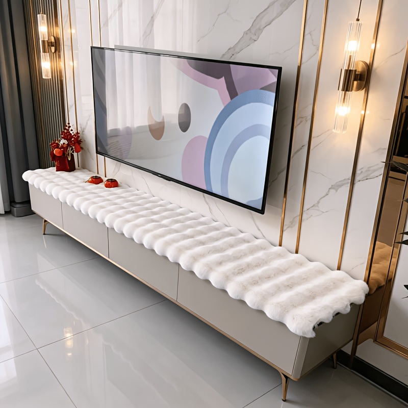 TEMU Chemin de table pour meuble TV, velours pelucheux, élégant et