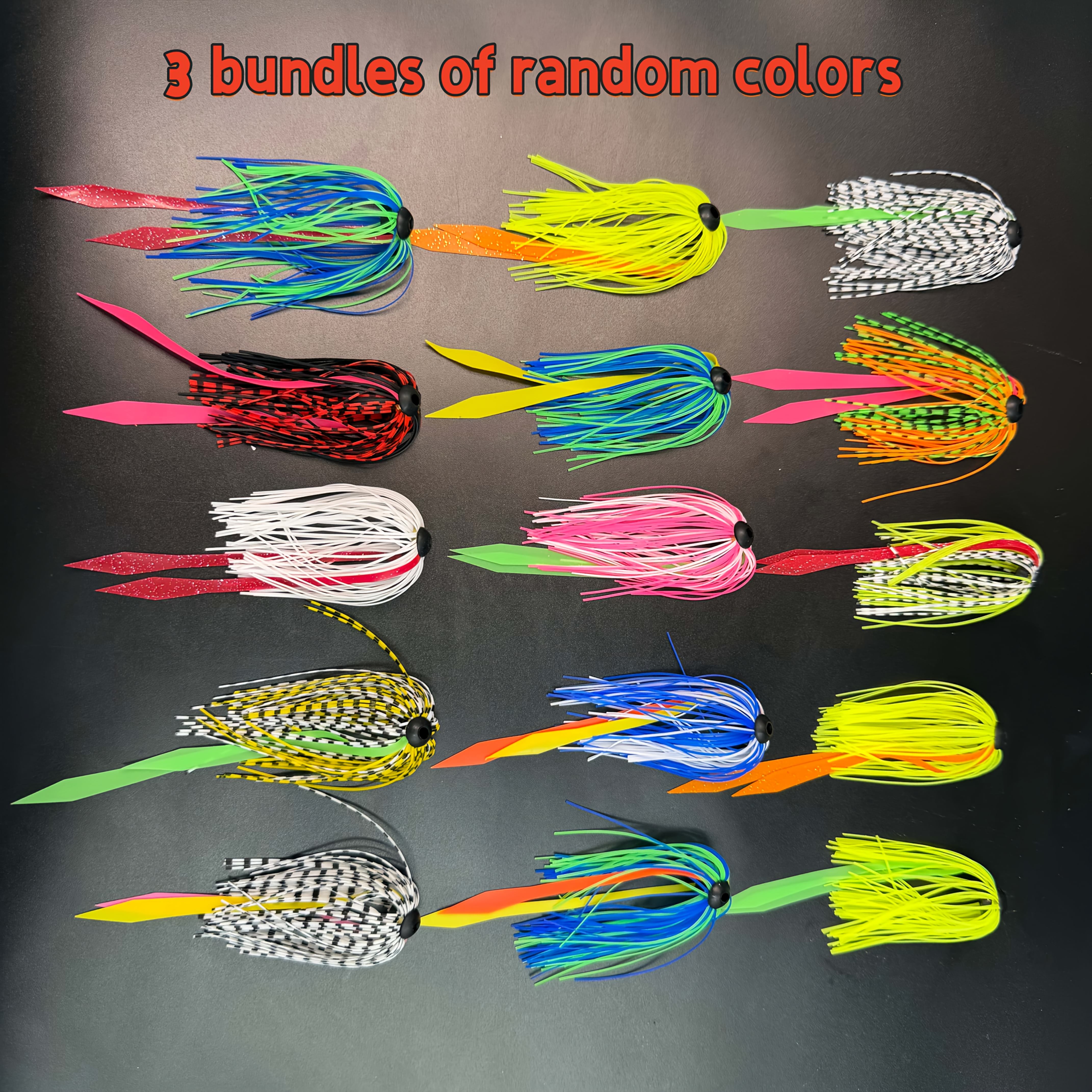 TEMU 5pcs/3pcs Random Colors Shipped Silicone Skirted Spinning Lure - Color-changing Floating River/lake Bait, 15 Vibrant Colors, Weedless Design,