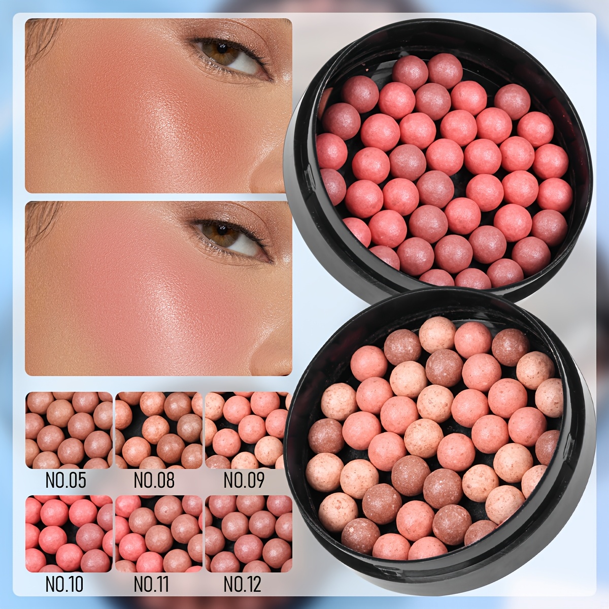 [Roll-on Blush] Roll-on Blush - Rich Texture. Offers Both Luminous and Matte Finishes, Natural Color, and Long-lasting Wear. Allows for DIY Blending to Create a Sculpted, Luminous Look. Girls' Cosmetics - Christmas Gift - New Year's Eve - Valentine's Day